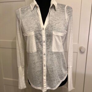 Alternative sheer, soft button front shirt